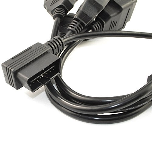 OLLGEN 1.64 Feet 50cm OBD II OBD2 16 Pin Right Angle 1 Male Splitter to 4 Female Extension Cable Car Diagnostic Extender Cord Adapter … - Image 5