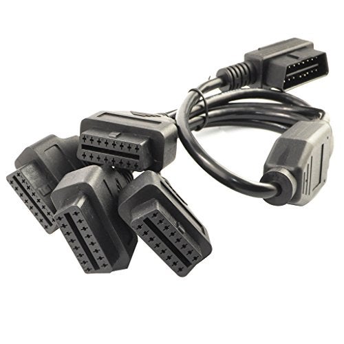 OLLGEN 1.64 Feet 50cm OBD II OBD2 16 Pin Right Angle 1 Male Splitter to 4 Female Extension Cable Car Diagnostic Extender Cord Adapter … - Image 2