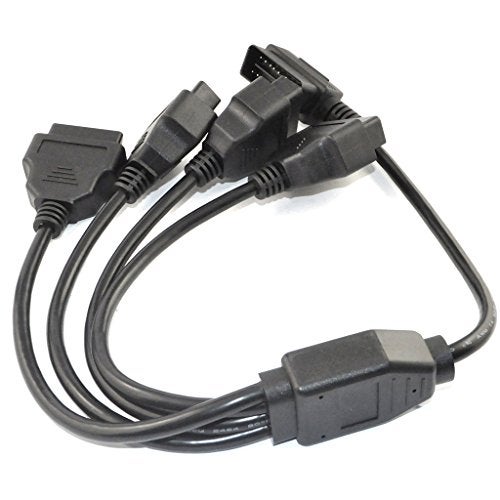 OLLGEN 1.64 Feet 50cm OBD II OBD2 16 Pin Right Angle 1 Male Splitter to 4 Female Extension Cable Car Diagnostic Extender Cord Adapter … - Image 4