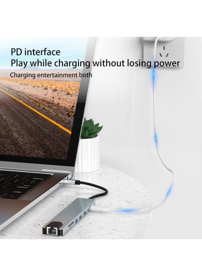 USB-C HUB 8-in-1 Adapter | 4K HDMI, 87W PD, USB 3.0, Ethernet, SD/TF Card Reader | Docking Station for MacBook Pro/Air & Type-C Devices - Image 4