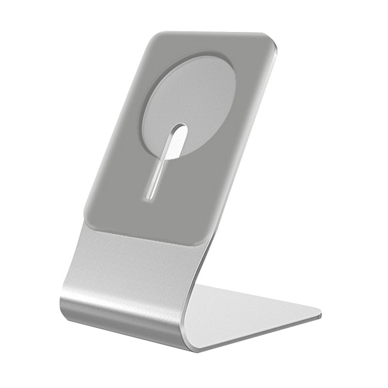 MagSafe Stand: Grey Aluminum Alloy - Anti-Slip Silicone Pads Hands-Free Phone Holder for Video Calls, Reading, Movie Viewing - Image 1