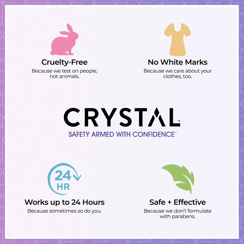 CRYSTAL ESSENCE CRYSTAL Deodorant Aluminum Free Mineral Deodorant Roll-On for Women & Men, Lavender & White Tea - Paraben Free - Certified Cruelty Free & Vegan Deodorant - Prevents Odor Up to 24 Hours ,2.25 Fl Oz (Pack of 3),21661-3 - Image 4