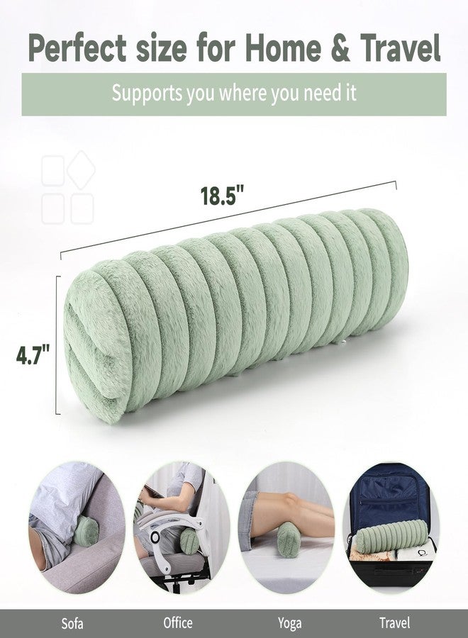Beatvive Round Cervical Roll Cylinder Bolster Pillow, Cervical Neck Roll Sponge Pillow, Faux Fur Cylinder Pillows, Neck Pillow for Sleeping for Head, Neck, Back, and Legs (Dark Gray) - Image 4