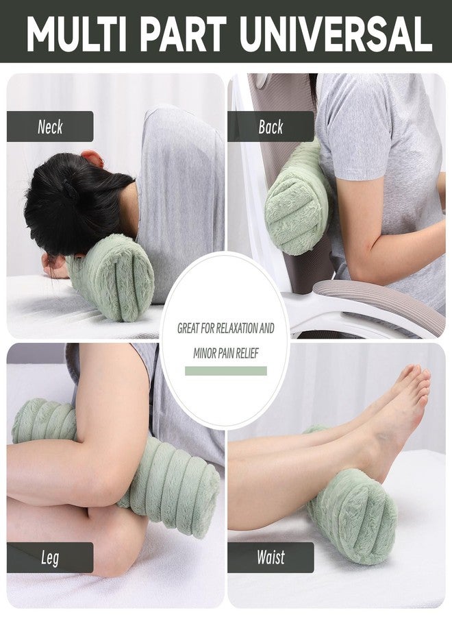 Beatvive Round Cervical Roll Cylinder Bolster Pillow, Cervical Neck Roll Sponge Pillow, Faux Fur Cylinder Pillows, Neck Pillow for Sleeping for Head, Neck, Back, and Legs (Dark Gray) - Image 5