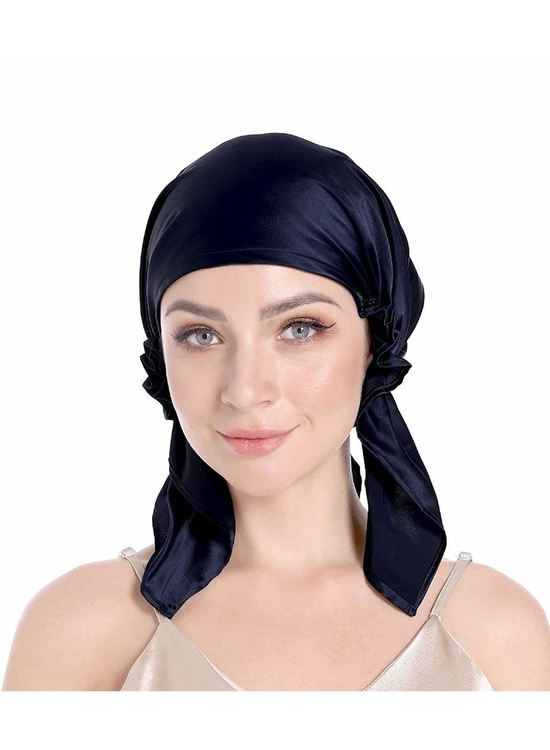 NIBEMINENT Silk Sleep Cap Bonnet for Sleeping Hair with Tie Band 100% Curly Wrap Care - Image 4