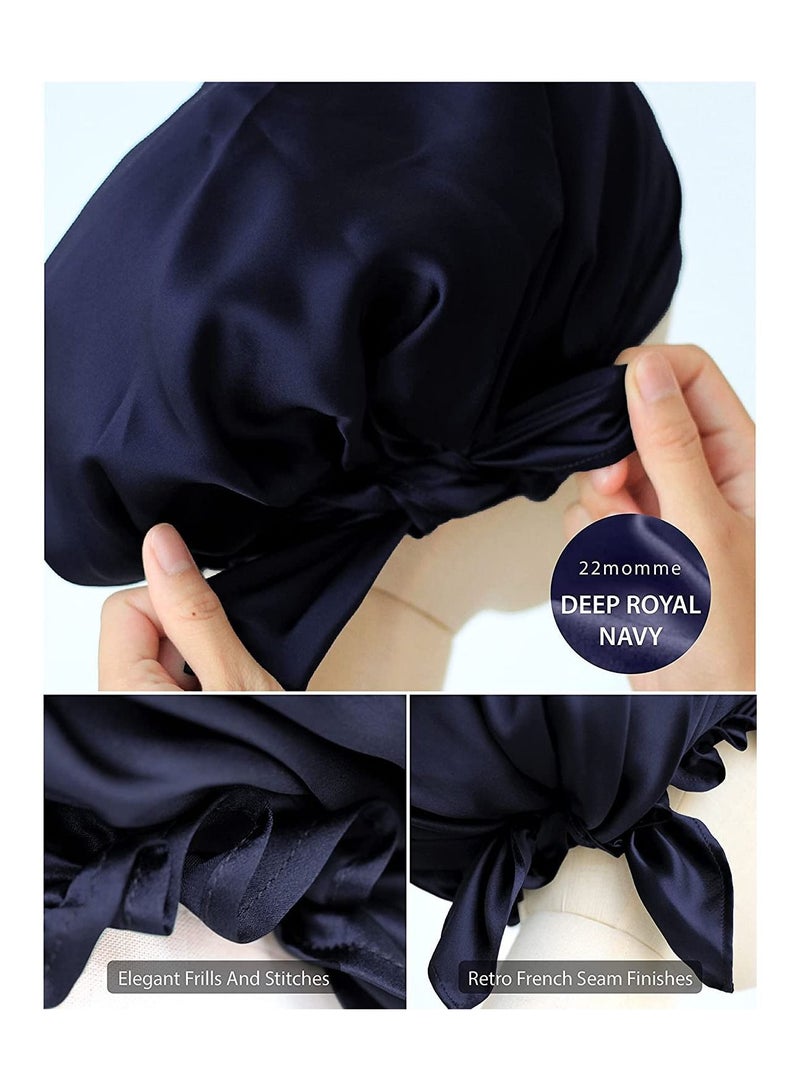 NIBEMINENT Silk Sleep Cap Bonnet for Sleeping Hair with Tie Band 100% Curly Wrap Care - Image 5