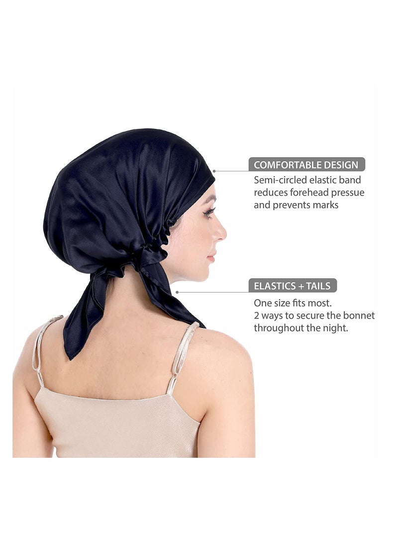 NIBEMINENT Silk Sleep Cap Bonnet for Sleeping Hair with Tie Band 100% Curly Wrap Care - Image 2
