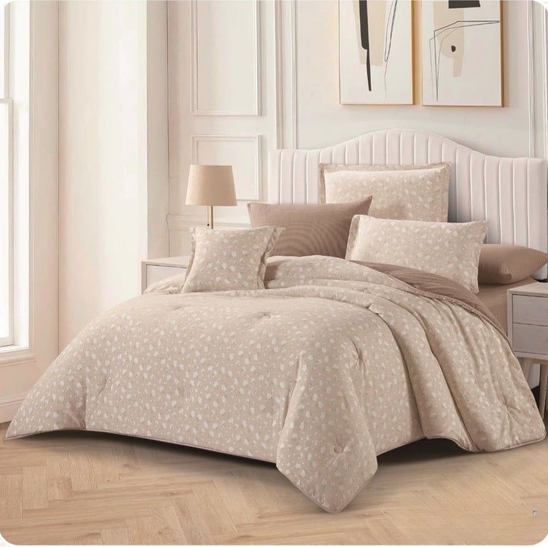 Microfiber double bedsheet set, 7 pieces, practical design