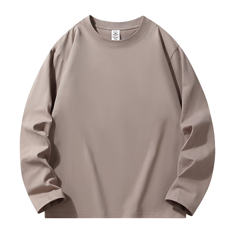 230g Heavyweight Pure Color Swallowtail Long-Sleeved Bottoming T-Shirt Loose Off-Shoulder Combed Cotton Same Style for Men and Women - 10X1000 - Image 1