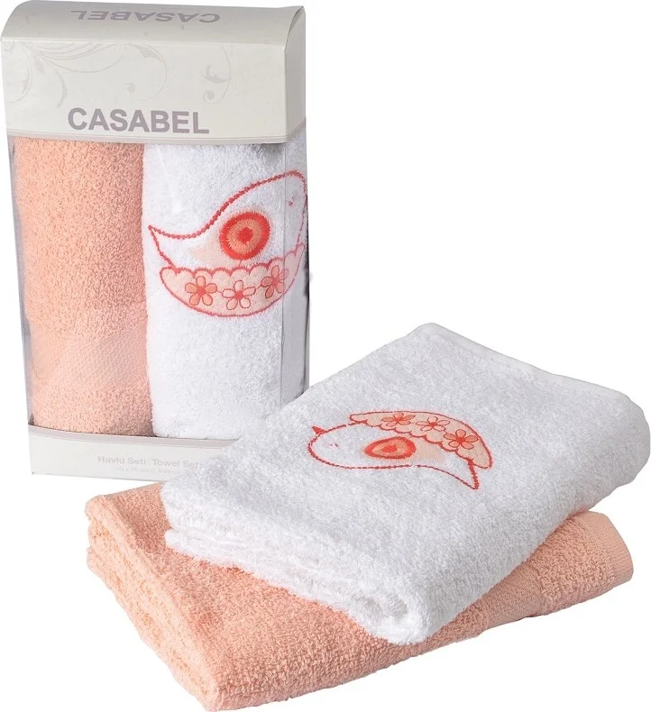 كاسابيل 2-Pack Cotton Kitchen Towel - 50X60 Salmon Bird Basket