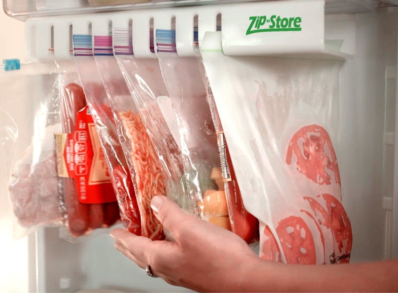 Zip n Store - Your Refrigerator Organizer - Zip lock Bags Easy Fridge Organizer - Organizes 10 Bags, Perfect For Leftovers, Easy To See & Install, Access Food, Does not come with Tracks - Door - Image 4