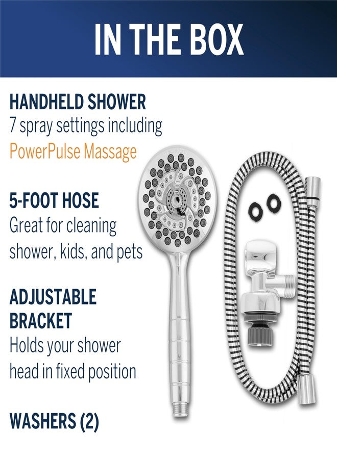 Waterpik XRO-763E PowerPulse Massage Hand Held Shower Head, 1.8 GPM, Chrome - Image 4