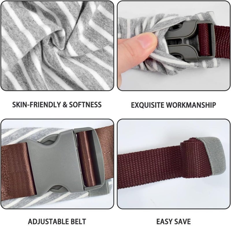 حمال أطفال من نوع Baby Wraps Carrier Sling، مناسب للأطفال حديثي الولادة والصغار، مريح للبشرة وذو طبقة أمامية ناعمة؛ هدية مثالية للأطفال حديثي الولادة (لون رمادي مخطط). - Image 3