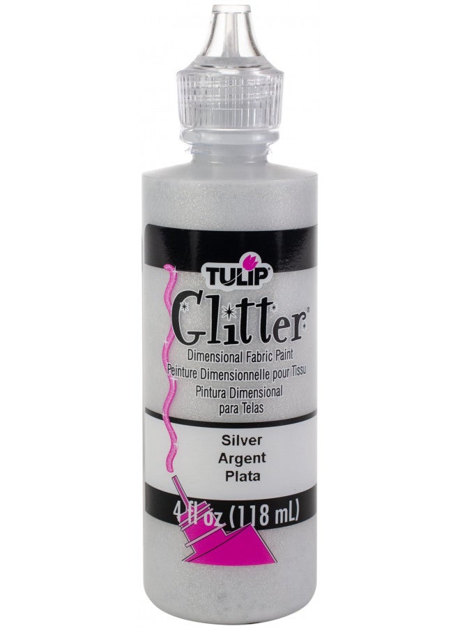 I Love To Create Tulip Dimensional Fabric Paint 4oz, Glitter - Silver - Image 1