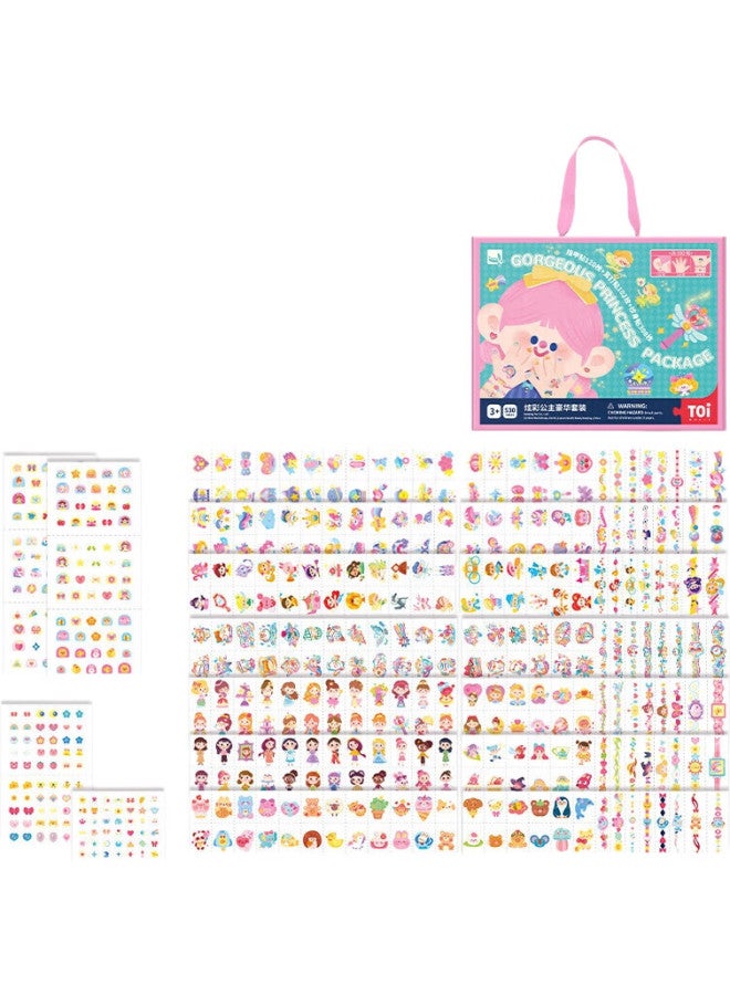 Toi Children'S Nail Stickers, Tattoo Stickers Set, Waterproof Stickers, Nail Art Cartoon Stickers, Colorful Princess Deluxe Set - Image 2