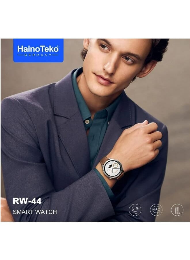 Haino Teko - Haino Teko GT4 RW44 Round Screen AMOLED Display Smart Watch With 3 Pair Straps and Wireless Charger - Image 1