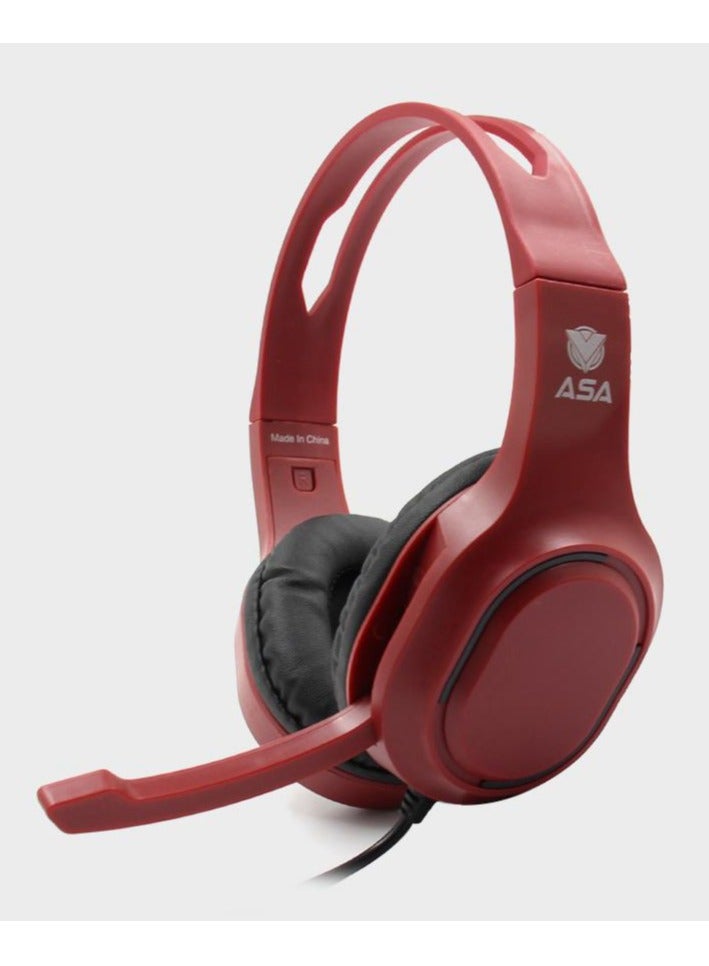 أيه أس أيه سماعة رأس ASA Coco للألعاب لجهاز PS4/PS5، عصابة رأس قابلة للتعديل احمر - Image 2
