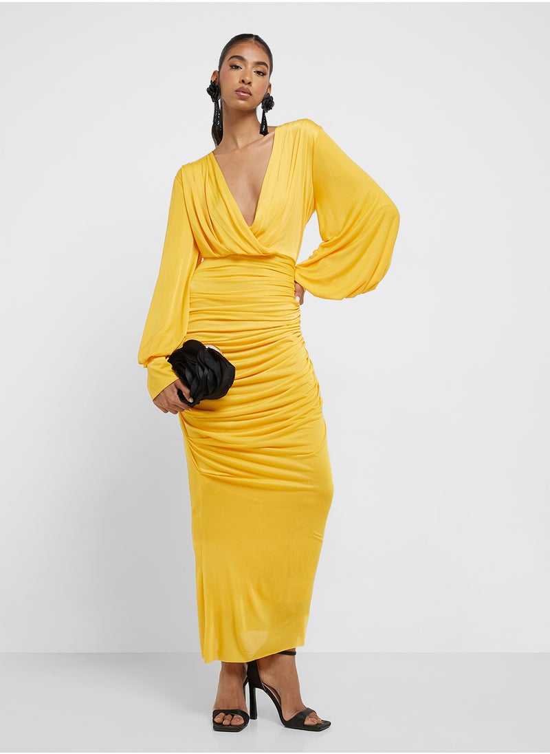 Virgos Lounge Puff sleeve V-neck dress  - Image 1