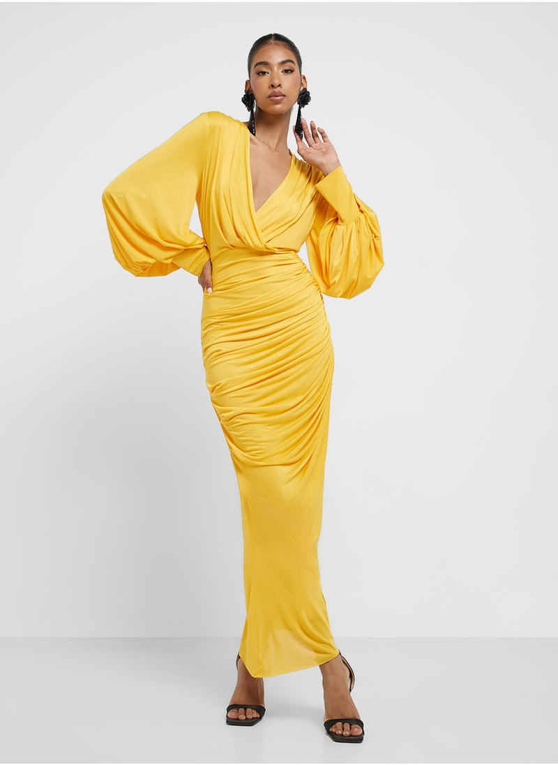 Virgos Lounge Puff sleeve V-neck dress  - Image 4