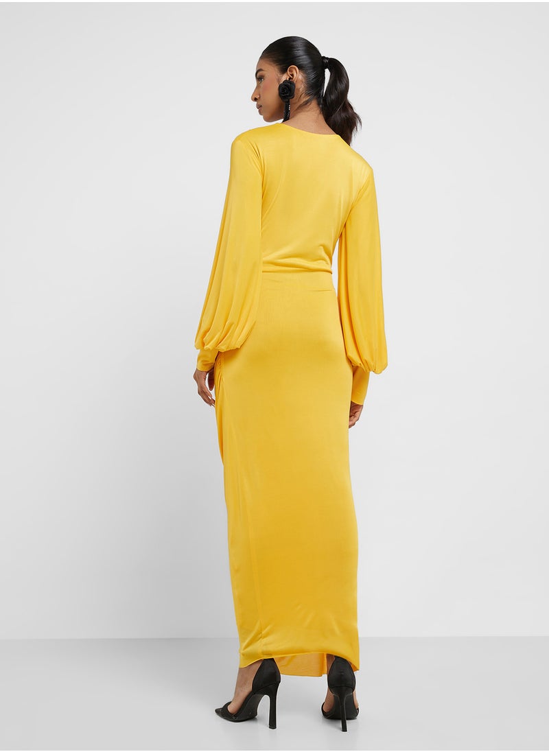 Virgos Lounge Puff sleeve V-neck dress  - Image 2