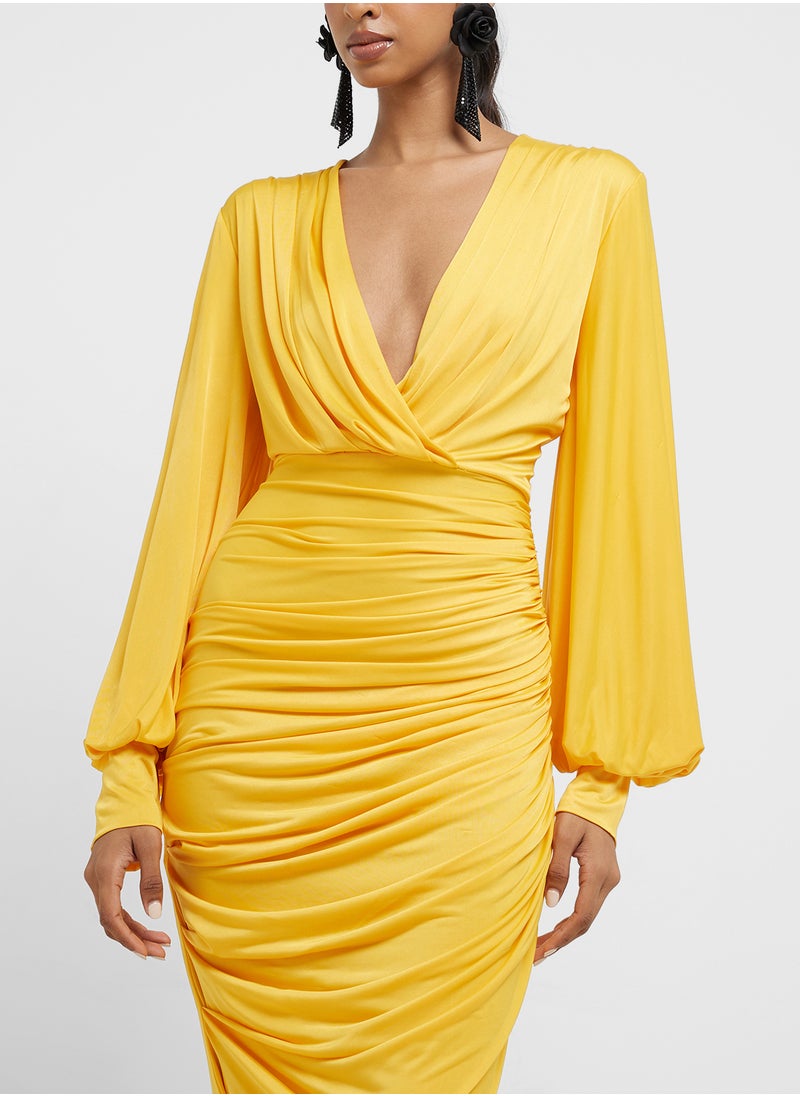 Virgos Lounge Puff sleeve V-neck dress  - Image 3