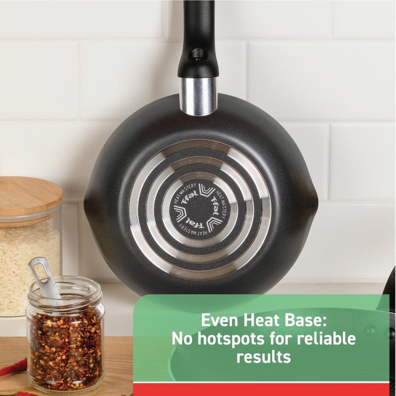 T-fal Tefal Initiatives Nonstick Cookware Set 18 Piece, Oven Broiler Safe 350F, Kitchen Cooking Set w/Fry Pans, Saucepans, Stockpots, Skillet, Spoons, Lids Pots and Pans Set Non Stick Dishwasher Safe Black - Image 4