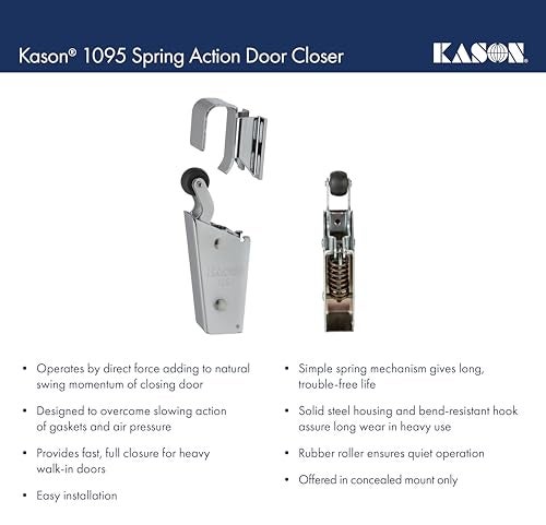Kason 1095 Spring Action Door Closer with Adjustable Wide Hook 7/8 to 1 5/8 Inch Offset, 11095000013_11094000027 - Image 4