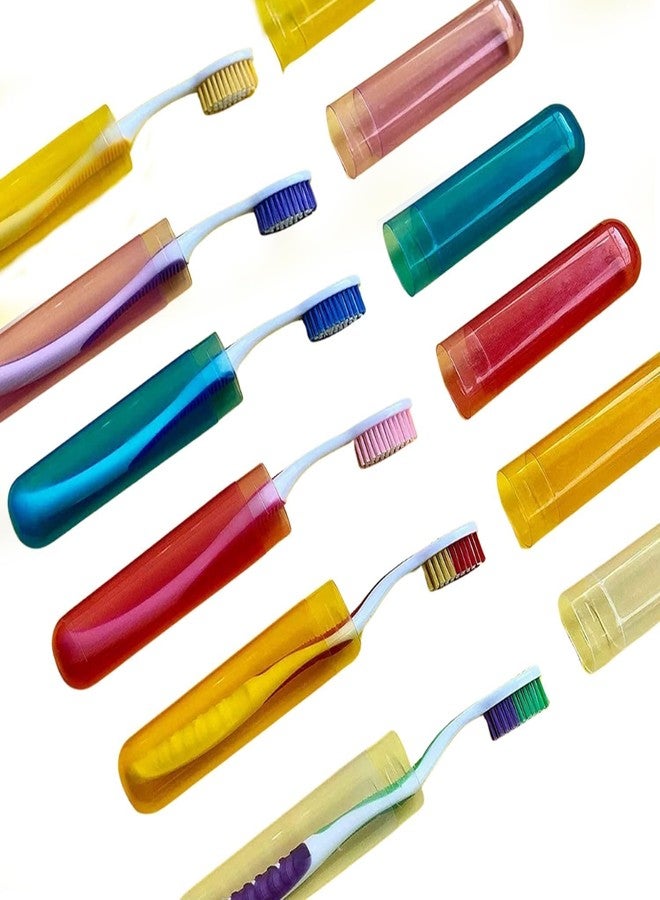 YBN Toothbrush Cover case Plastic Anti-Bacterial Travel Protectors for Oral Care Portable Brush Holder for Bathroom Wall Trip & Travel Multicolor Toothbrush Case Box & Cover Container Set (2) - Image 4