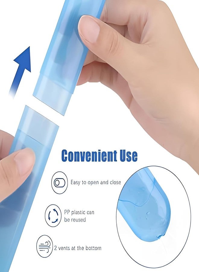 YBN Toothbrush Cover case Plastic Anti-Bacterial Travel Protectors for Oral Care Portable Brush Holder for Bathroom Wall Trip & Travel Multicolor Toothbrush Case Box & Cover Container Set (2) - Image 3