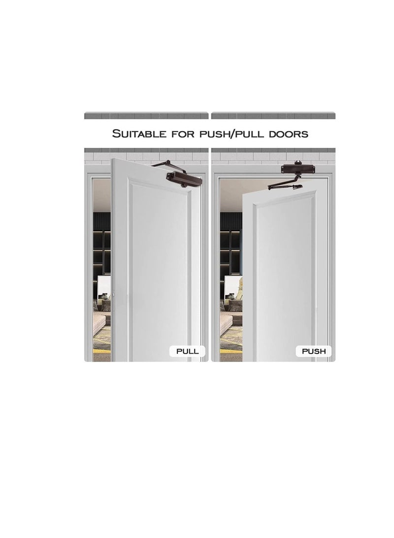 روبستلاين باب هيدروليكي بزنبرك آلي قابل للتعديل من الدرجة 3 من Robustline أقرب للخدمة الشاقة للأبواب السكنية والتجارية أسود 1303-B (بني) - Image 2