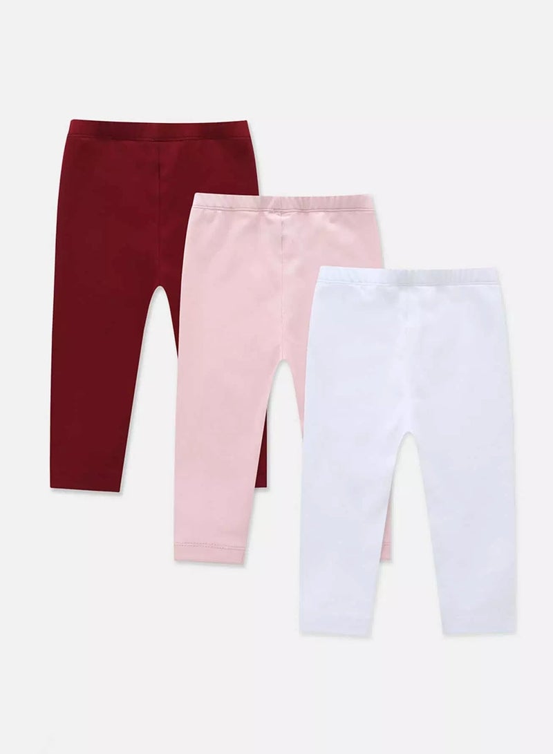 Baby Girl 3 Pack Leggings  - Image 2