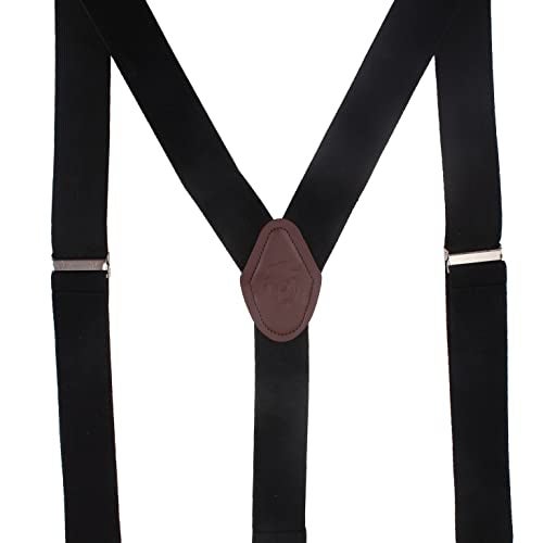 Peluche Novelist Charmer Black Coloured 3.5cm Strap Width Elastic Suspenders for Men - Image 3