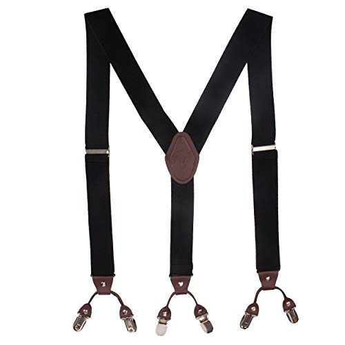 Peluche Novelist Charmer Black Coloured 3.5cm Strap Width Elastic Suspenders for Men - Image 1
