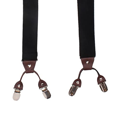 Peluche Novelist Charmer Black Coloured 3.5cm Strap Width Elastic Suspenders for Men - Image 5