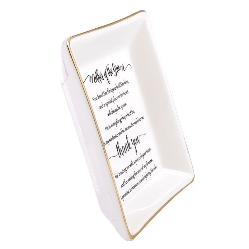 JOYIMARR Ceramic Jewelry Tray Trinket Dish for Women, Classic Unique Style, White, Wedding Occasion, Organizing Rings - Image 2