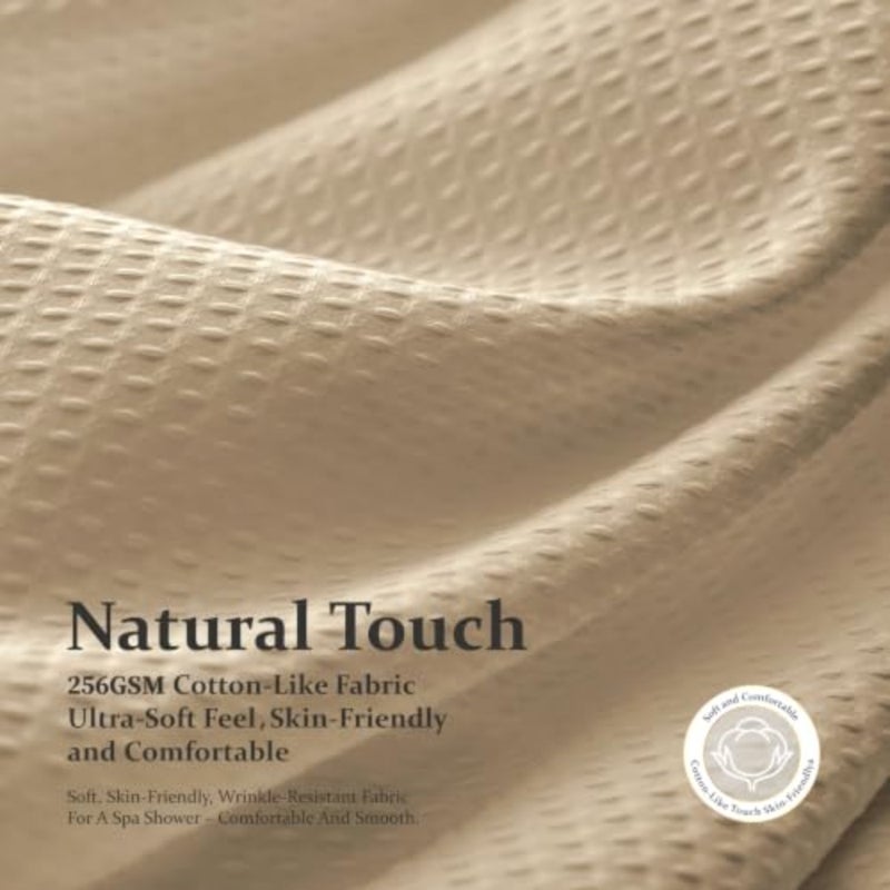 baihuoStall Waffle Shower Curtain 256 GSM Heavy Fabric 36x72/Khaki - Image 4