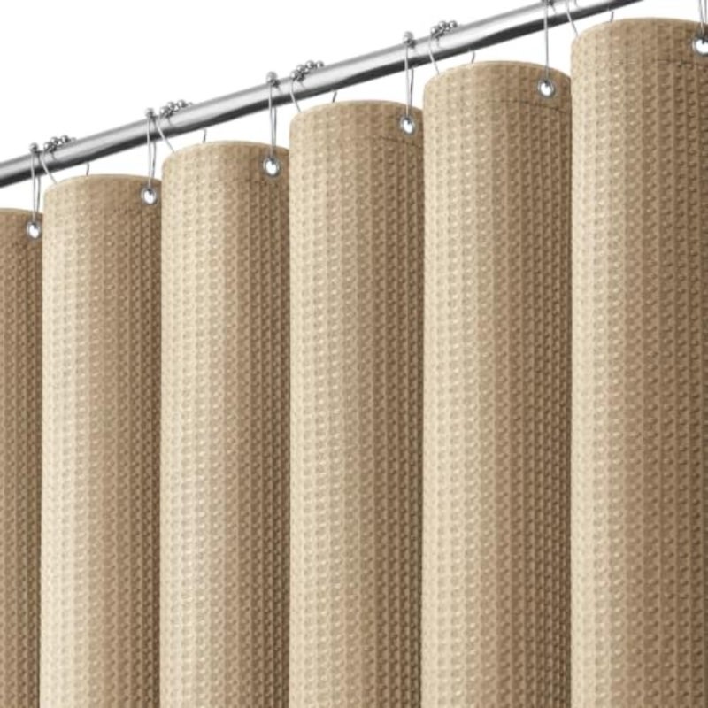 baihuoStall Waffle Shower Curtain 256 GSM Heavy Fabric 36x72/Khaki - Image 1