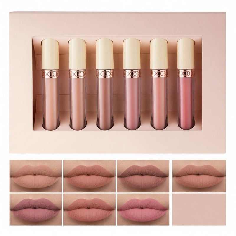 6 Colors Matte Lip Gloss Set Moisturizing Liquid Lipstick Set Non-stick Cup Long-lasting Matte Finish Lip Gloss Set for Lip Makeup - Image 4