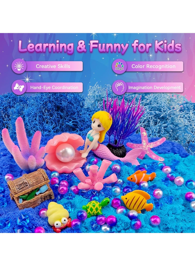 Mermaid Terrarium Craft Kit for Kids - LED Night Light Up & Remote Mermaid Birthday Gifts Toys for Girls Age 5 6 7 8 9 10 11 12 Year Old - Image 5