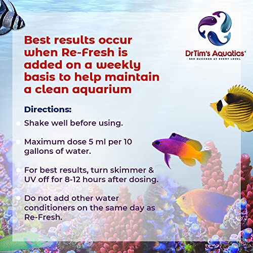 DrTim's Aquatics Dr Tim's Aquatics Re-Fresh for Saltwater Aquariums – 100% Natural Fish Tank Sanitizer & Revitalizer Conditioner Solution Fresh, Crystal-Clear, Sparkling Water - 16 Oz - Image 4