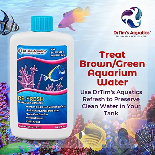 DrTim's Aquatics Dr Tim's Aquatics Re-Fresh for Saltwater Aquariums – 100% Natural Fish Tank Sanitizer & Revitalizer Conditioner Solution Fresh, Crystal-Clear, Sparkling Water - 16 Oz - Image 2
