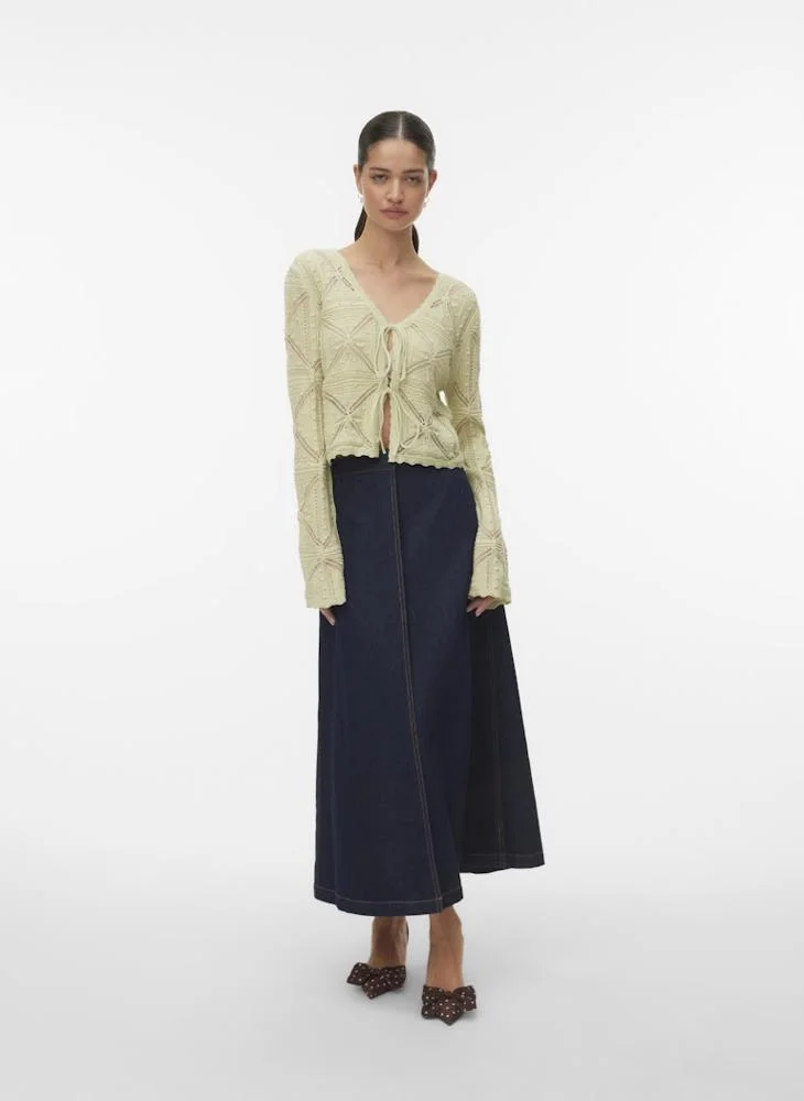 Vero Moda  V-Neck Bow Detailed Cardigan for Women | Best Price UAE