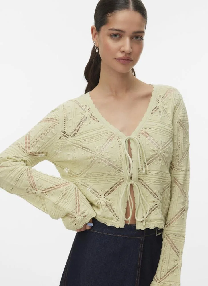 VERO MODA V-Neck Bow Detailed Cardigan