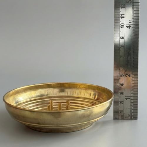 Sacch Brass One Agarbatti Stand with 5 Holders, Ash Catcher Tray for Pooja Room and Office Space. (Medium) - Image 3