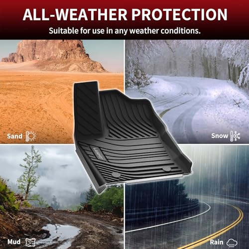 LASFIT Floor Mats for Toyota Tundra CrewMax Cab 2022-2024 Only, Custom Fit TPE All Weather Floor Liners 1st & 2nd Row Car Mats, Black - Image 5