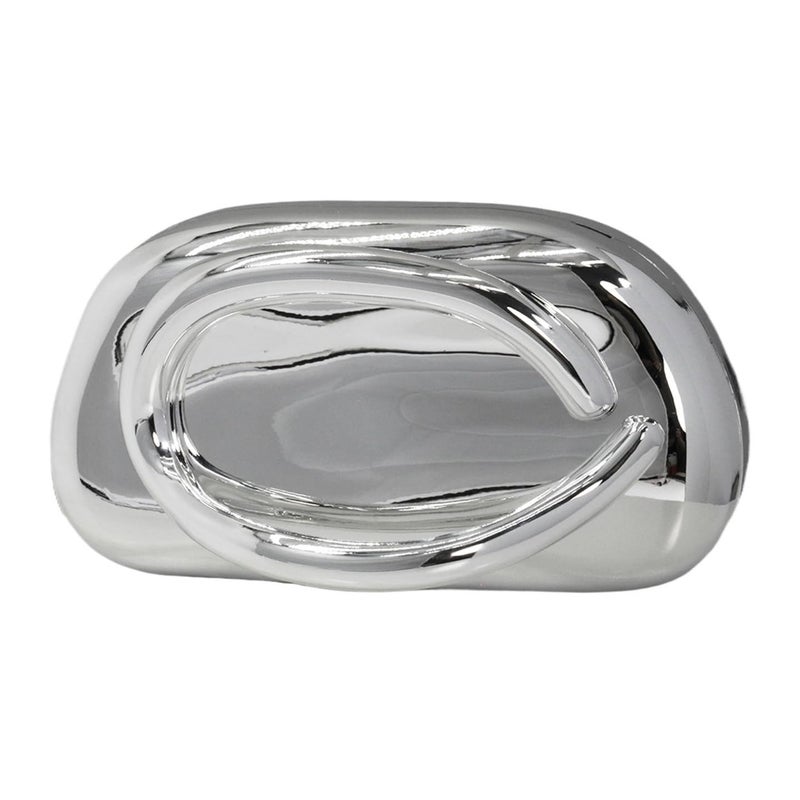 GSYPS Women Evening Clutch Purse Metal Handle Acrylic Purse Unique Shoulder Bag Causal Handbags for Bride Party Wedding A-Silver - Image 1
