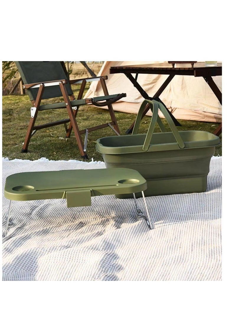 Generic Foldable Collapsible Picnic Basket Multi-functional Water-proof Storage with Lid Basket for Camping Outdoor  - Image 1