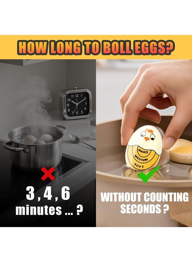 HOMESTAR Egg Timer for Hard Boiled Eggs Soft Boiled Color Changing Indicator Tells When Eggs are Ready, Yellow 2pcs - Image 2