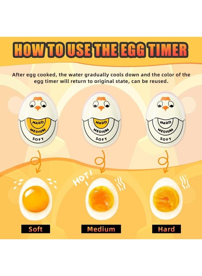HOMESTAR Egg Timer for Hard Boiled Eggs Soft Boiled Color Changing Indicator Tells When Eggs are Ready, Yellow 2pcs - Image 3