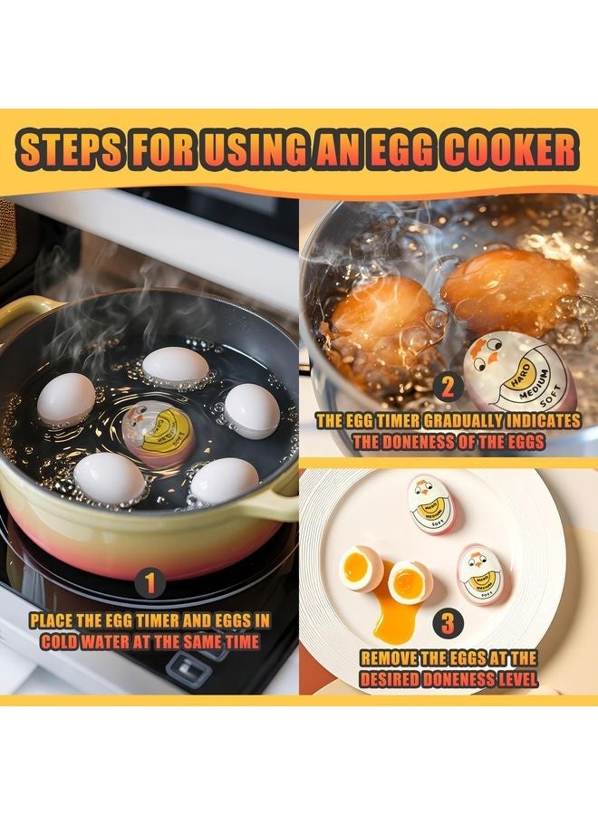 HOMESTAR Egg Timer for Hard Boiled Eggs Soft Boiled Color Changing Indicator Tells When Eggs are Ready, Yellow 2pcs - Image 5